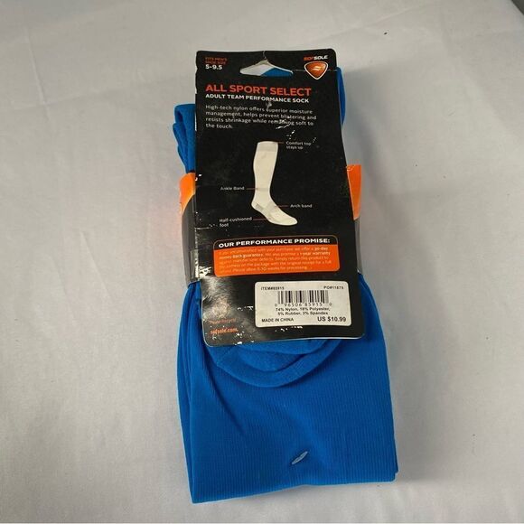 Sof Sole Unisex Adult All Sport Team Select Socks 2-Pack Neon Blue - Picture 2 of 2